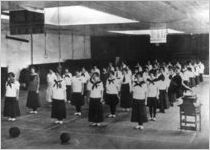 Ladies gym class in the Main Street School gym