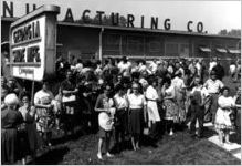 Crowd at Georgia Shoe Manufacturing