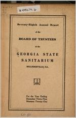 Annual report, Board of trustees, Milledgeville State Hospital