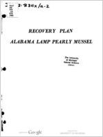A recovery plan for the Alabama lamp pearly mussel Lampsilis virescens (Lea, 1858)