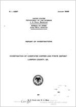 Investigation of Chestatee copper and pyrite deposit Lumpkin County, Ga. / by M.H. Kline and W.A. Beck