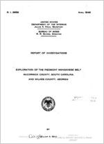 Exploration of the Piedmont manganese belt, McCormick County, South Carolina, and Wilkes County, Georgia / by W.C. Hudson