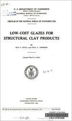 Low-cost glazes for structural clay products / Ray T. Stull and Paul V. Johnson