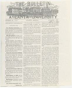 The Atlanta University Bulletin, no. 76: October 1896