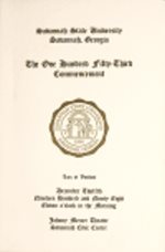 One Hundred Fifty Third Commencement December 12, 1998 Savannah State University