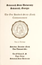 One Hundred SixtyNinth Commencement December 9, 2006 Savannah State University