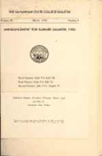 Savannah State Bulletin: Announcement for Summer Quarter 1952