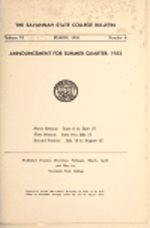 Savannah State Bulletin: Announcement for Summer Quarter 1953