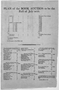 Plan of the book auction to be the first of July next. [Savannah, Printed by James and Nicholas Johnston 1791].