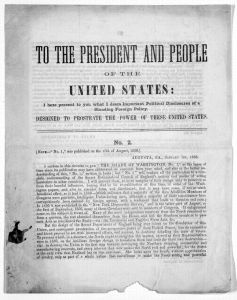 To the President and people of the United States: I here present to you what I deem important political disclosures of a standing foreign policy, designed to prostrate the power of these United States