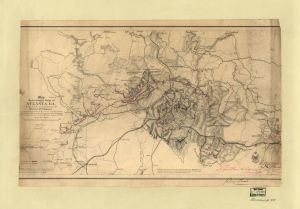 Map illustrating the siege of Atlanta, Ga., by the U.S. forces under command of Maj. Gen. W.T. Sherman, from the passage of Peach Tree Creek, July 19th 1864, to the commencement of the movement upon the enemy's lines of communication south of Atlanta, August 26, 1864