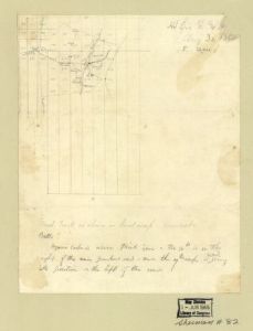 Hd. Qrs. D. and [A. Tenn.] Aug. 30, 1864, 8 a.m. : [Pencil sketch showing the location of the Headquarters, Department of the Tennessee, on Flint River near Jonesboro, Georgia].