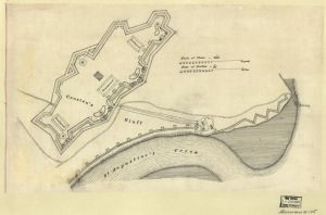 [Plan of the fortifications on Causten's Bluff, Georgia].