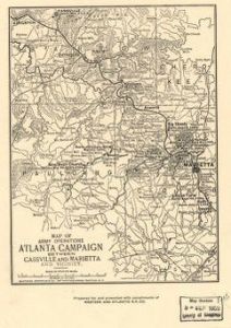 Map of army operations Atlanta campaign between Cassville and Mariette and vicinity