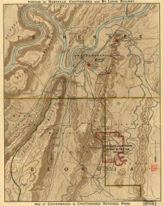 Map of Chickamauga & Chattanooga National Park