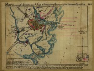 Map showing the investment and siege of Savannah, Georgia by Genl Sherman's army Decr 1864.