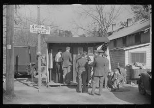 [Untitled photo, possibly related to: Photographer's booth in Hinesville, Georgia]