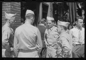 [Untitled photo, possibly related to: Soldiers from Fort Benning on a street in Columbus, Georgia]