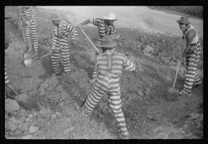 [Untitled photo, possibly related to: Georgia convicts working on a road in Oglethorpe County]