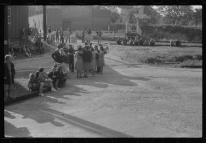 Pickets outside a textile mill in Greensboro, Green County, Georgia