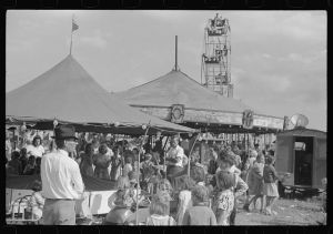 [Untitled photo, possibly related to: At the Greene County fair, Greensboro, Georgia. White schoolchildren were admitted free one day, Negro schoolchildren the next]