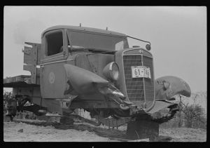 One of the trucks waiting for repairs or junking in FSA (Farm Security Administration) warehouse depot, Atlanta, Georgia
