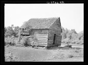 Old blacksmith shop at Hell's Half Acre, crossroads corner on area of Plantation Piedmont agricultural demonstration project. Near Eatonton, Georgia