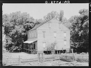 Presley's Mill, an operating grist mill near area of Plantation Piedmont agricultural demonstration project. Near Eatonton, Georgia