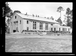 [Untitled photo, possibly related to: Auditorium under construction at Irwinville Farms, Georgia]
