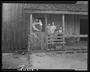Tenant family with six children who are rural rehabilitation clients of the Farm Security Administration. Greene County, Georgia