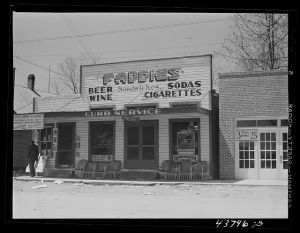 [Untitled photo, possibly related to: Popular beer joint frequented by soldiers from Camp Stewart. Hinesville, Georgia]