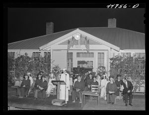 Outdoor graduation of the Union Point high school. Greene County, Georgia