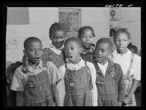 Siloam, Greene County, Georgia. Singing class in a Negro school