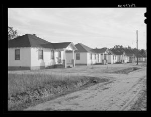 New homes of Army men's families on Milstead Avenue, about five miles outside of Columbus, Georgia. They were built this past September
