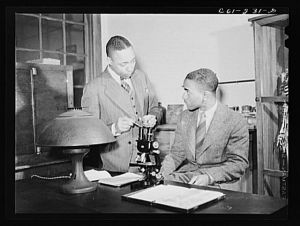 Atlanta University, Atlanta, Georgia. Zoology professor and student