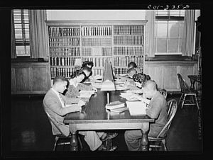 Atlanta University, Atlanta, Georgia. Students in library