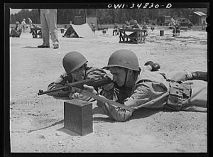 Warner Robins, Georgia. Air Service Command, Robins Field. Learning marksmanship with the carbine