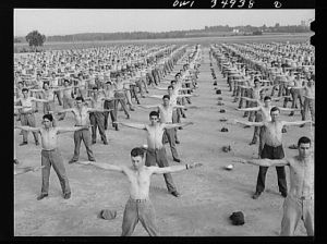 Daniel Field, Georgia. Air Service Command. Early morning mass calisthenics