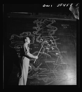 [Untitled photo, possibly related to: Warner Robins, Georgia. Air Service Command. Instructor taking part in discussions of Service Command problems at the Staff and Command School]