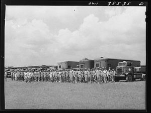 Robins Field, Warner Robins, Georgia. Members of a U.S. Army Air Service command unit
