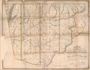 A map of that part of Georgia occupied by the Cherokee Indians, taken from an actual survey made during the present year 1831, in pursuance of an act of the general assembly of the state : this interesting tract of country contains four millions three hundred & sixty six thousand five hundred & fifty four acres, many rich gold mines & many delightful situations & though in some parts mountainous, some of the richest land belonging to the state