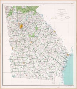 State of Georgia : base map with highways and contours