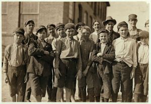 Some of the boys in the Wellingham Cotton Mills, Macon, Ga. Location: Macon, Georgia.