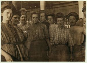 Some of the adults Bibb Mill No. 1, Macon, Ga. Location: Macon, Georgia.