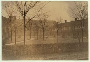 Group of "Model Tenements" occupied by the workers in Augusta (Ga.) Cotton Mills. Location: Augusta, Georgia.
