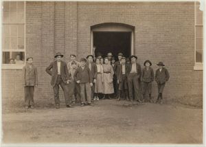 A few of the youngsters in King Mfg. Co., Augusta, Ga. Taken at noon, Jan. 14, 1909. A party of us under the guidance of the Vice President had been shown through the mill but no evidences of these children were to be seen. See also photos #501, 502. Location: Augusta, Georgia.