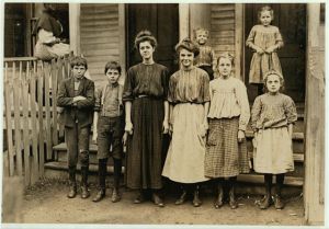 All 6 work in King Mill, Augusta, Ga. Little girl on end has been there 1 year helping. Location: Augusta, Georgia.