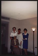 [Rosa Parks with Jane Gunter, Director of Family Life Ministries, East Point, Georgia (standing left), who was on the bus when Parks was arrested in 1955, also pictured are Elaine Steele and Marie Ragghianti (right)] [graphic].