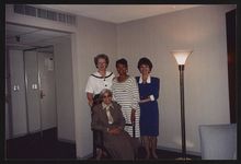 [Rosa Parks with Jane Gunter, Director of Family Life Ministries, East Point, Georgia (standing left), who was on the bus when Parks was arrested in 1955, Elaine Steele and Marie Ragghianti (right)] [graphic].