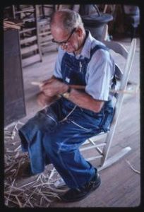 Sam Davis and Virginia Baker, basketmakers at Georgia Agrirama, Tifton, Georgia